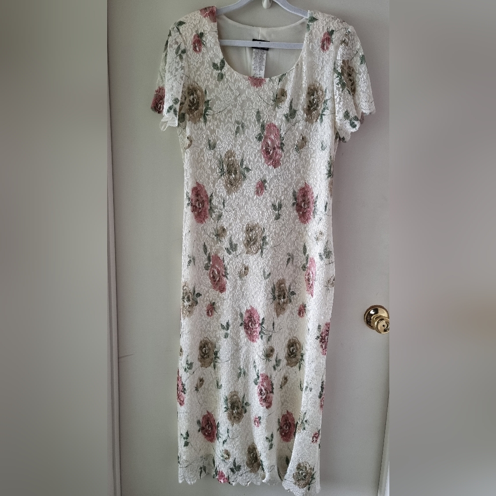 Helene Blake Lace Flower Print Dress